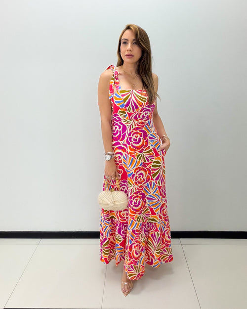 FLORAL PRINT MAXI DRESS