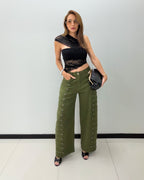 ARMY GREEN BARREL PANT