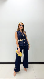 DARK DENIM PANT SET