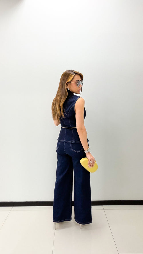 DARK DENIM PANT SET
