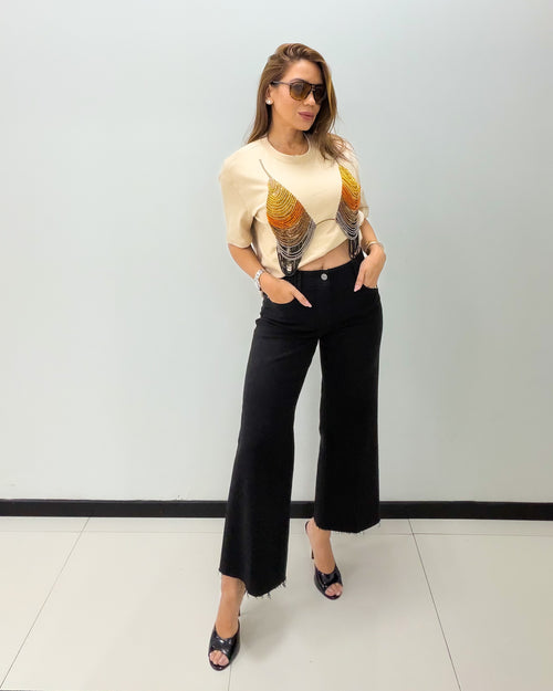 HIGH RISE ANKLE JEANS
