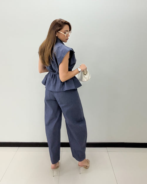 BLUE BARREL PANT SET