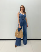 WASHED DENIM JUMPSUIT