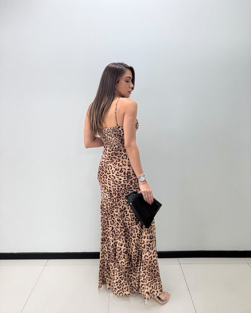 LEOPARD PRINT MAXI DRESS