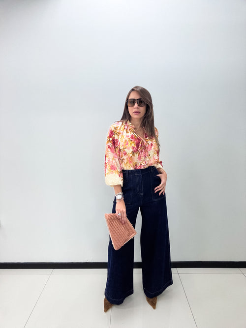 DARK DENIM WIDE LEG PANT
