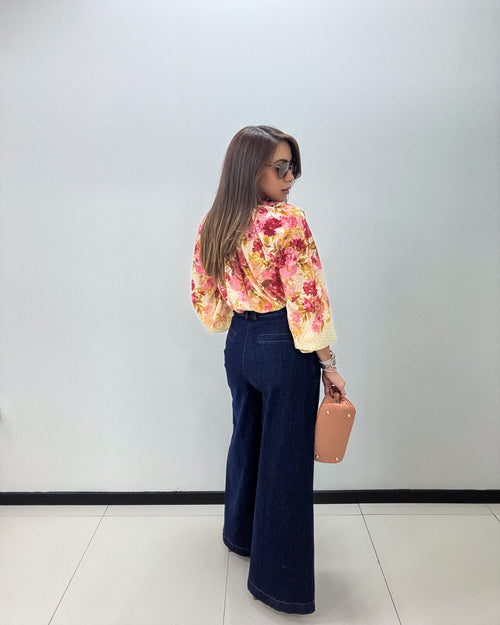 DARK DENIM WIDE LEG PANT