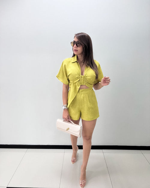 CITRON BUCKLE TIE SHORT SET