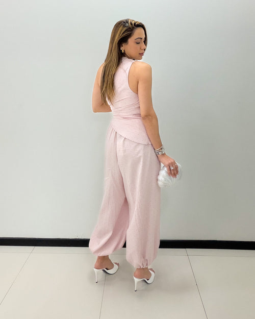 PINK POLKA DOTS PANT SET