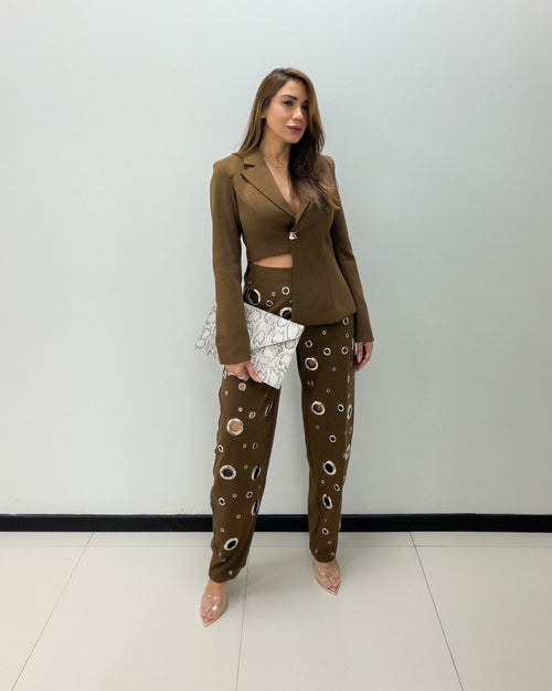 BROWN PANT SET