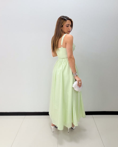 SAGE GINGHAM SKIRT SET