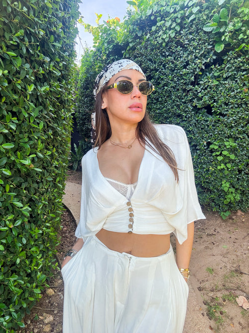 WHITE PANT SET