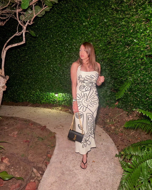 EMBROIDERED MIDI DRESS