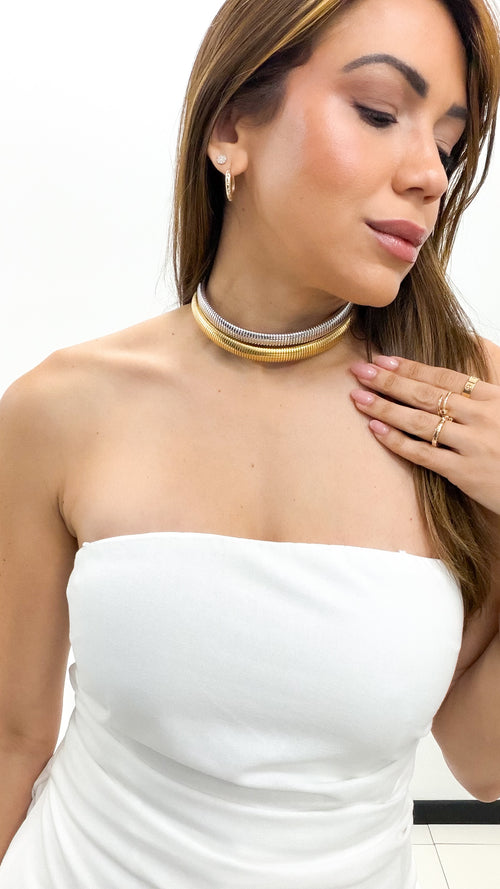 12MM SEMI STRETCH RIBBED CHOKER