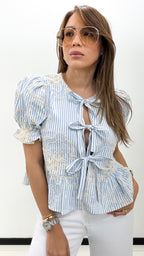 LT BLUE EMBROIDERED TOP