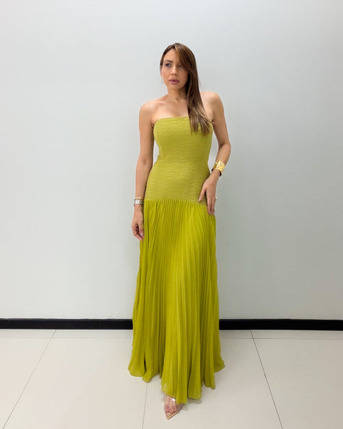 TEXTURE PLEATED DRESS