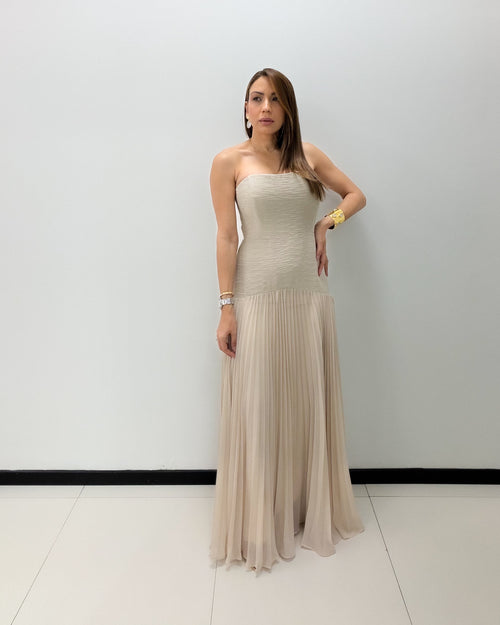 TEXTURE PLEATED DRESS