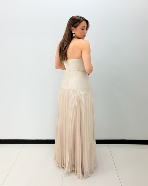TEXTURE PLEATED DRESS