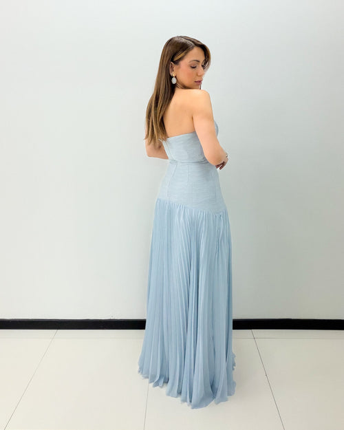TEXTURE PLEATED DRESS