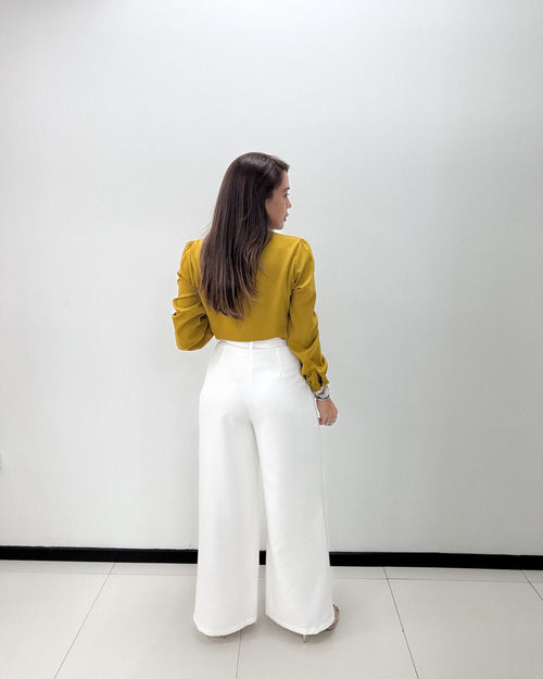 MUSTARD CONTRAST BLOUSE