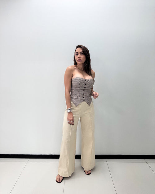 LINEN WIDE PANTS