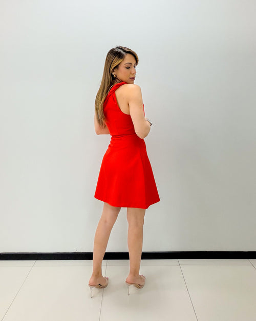 RED ONE SHOULDER DRESS