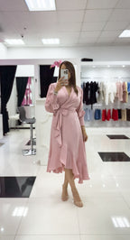 BLUSH SATIN DRESS