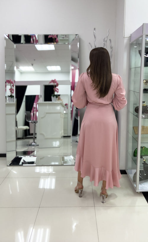 BLUSH SATIN DRESS