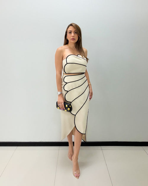 BANDEAU TOP & MIDI SKIRT SET