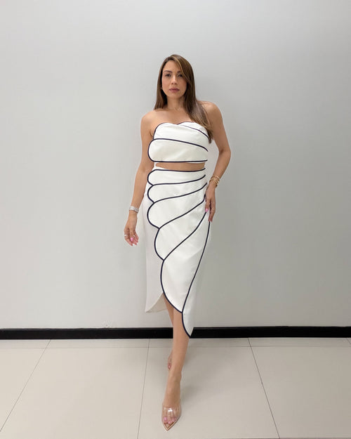 BANDEAU TOP & MIDI SKIRT SET