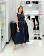 NAVY MIDI DRESS