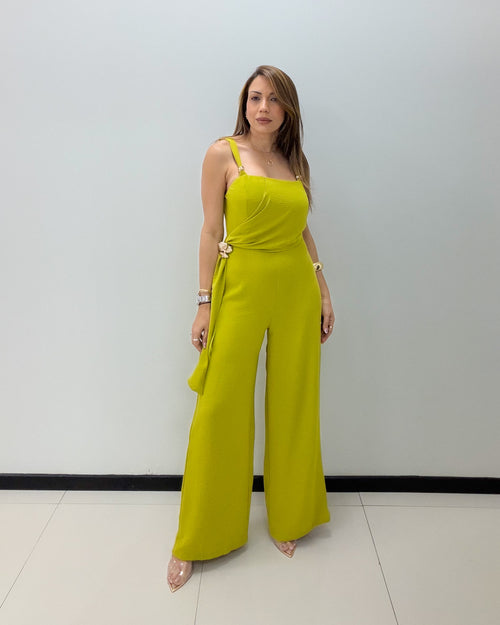 STRAP FRONT DRAPED DETAIL JUMPSUIT