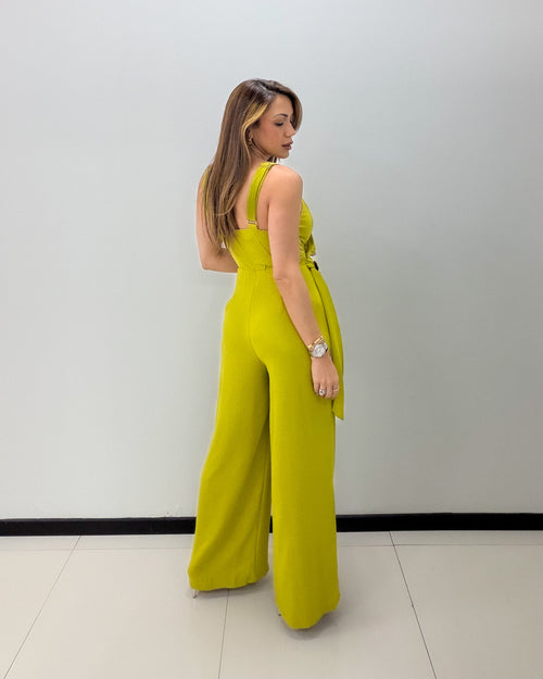 STRAP FRONT DRAPED DETAIL JUMPSUIT