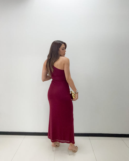 ONE SHOULDER DRAPED DRESS
