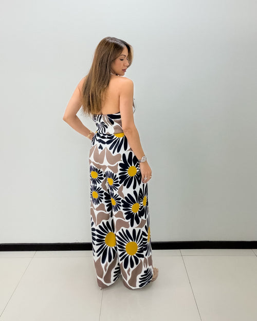 PRINTED HALTER JUMPSUIT