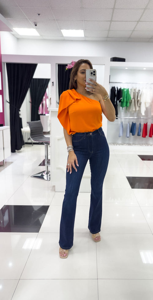 ONE SHOULDER RUFFLE TOP