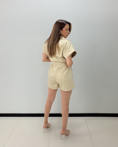 IVORY-BLACK ROMPER