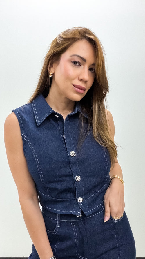 DARK DENIM PANT SET