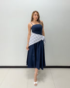 NAVY POLKA DOTS DRESS