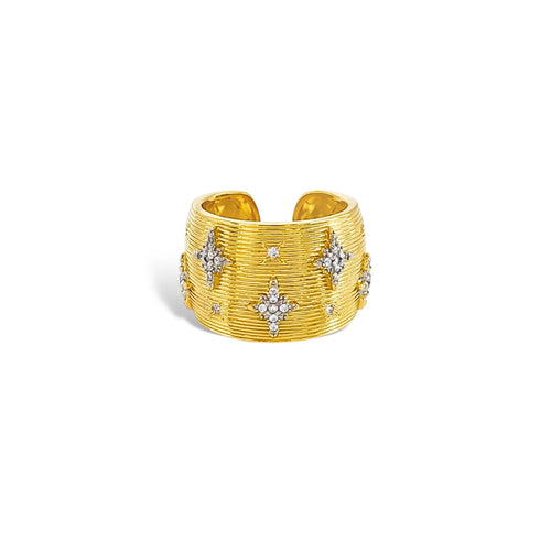 TWO TONE STARBURST RING