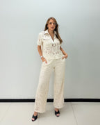 CROCHET CONTRAST PANT SET