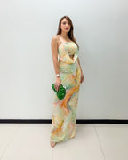 MULTI PRINT MAXI DRESS