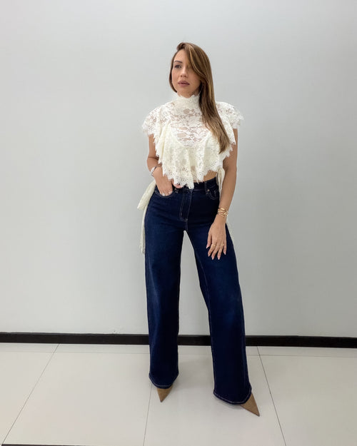 CREAM LACE TOP