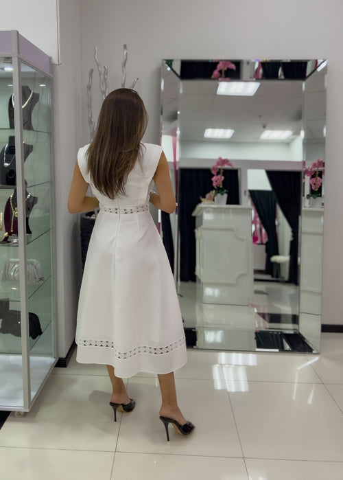 WHITE MIDI DRESS