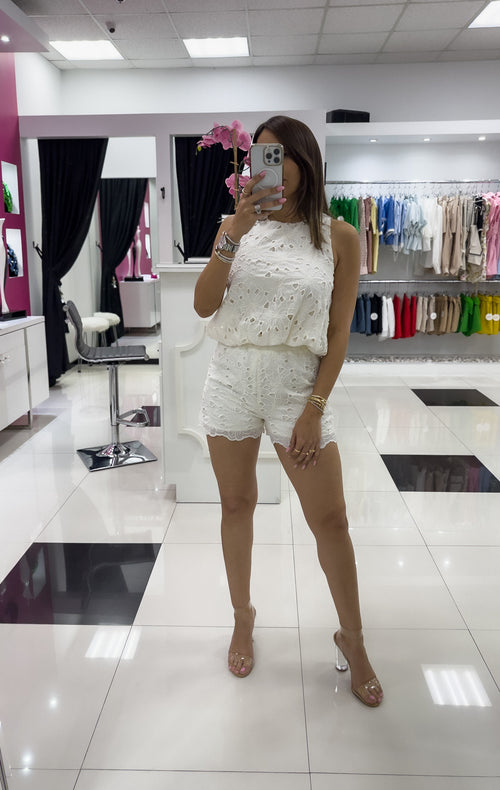 IVORY LACE SHORT SET