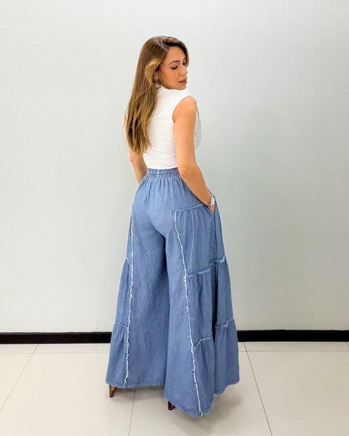 STRIPE WIDE LEG PANT