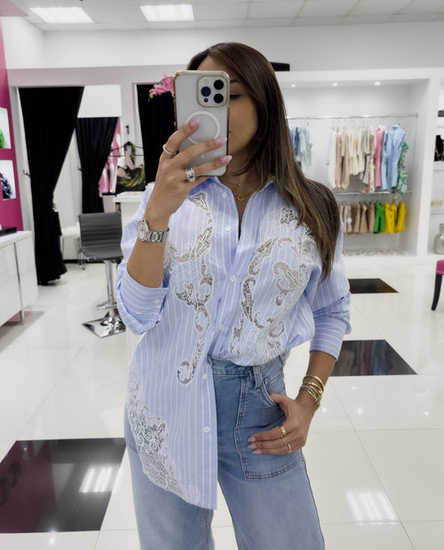 SKY BLUE LACE BLOUSE