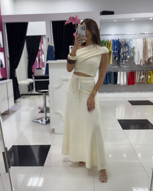TEXTURE LONG SKIRT SET
