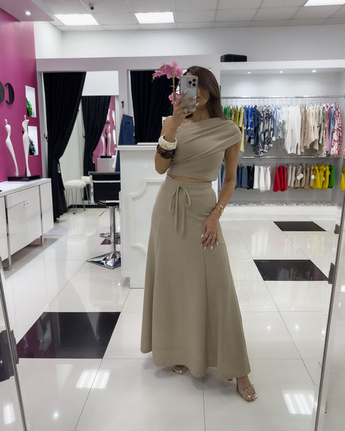 TEXTURE LONG SKIRT SET