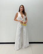 WHITE LACE PANT SET
