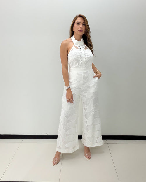 WHITE LACE JUMPSUIT